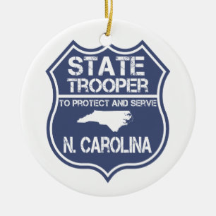 Ornement Rond En Céramique N. soldat de la cavalerie d'état de la Caroline 