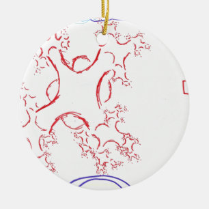 Ornement Rond En Céramique Neuro- Fractalis