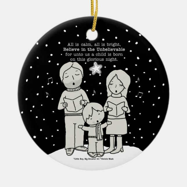 Ornement Rond En Céramique Noël (Devant)