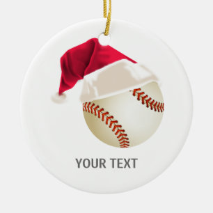 Ornement Rond En Céramique Noël baseball