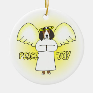 Ornement Rond En Céramique Noël de Coonhound de marcheur de Treeing d'ange de