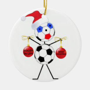 Ornement Rond En Céramique Noël de football