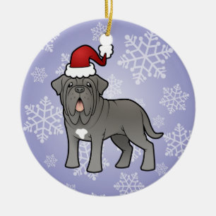 Ornement Rond En Céramique Noël Mastiff napolitain