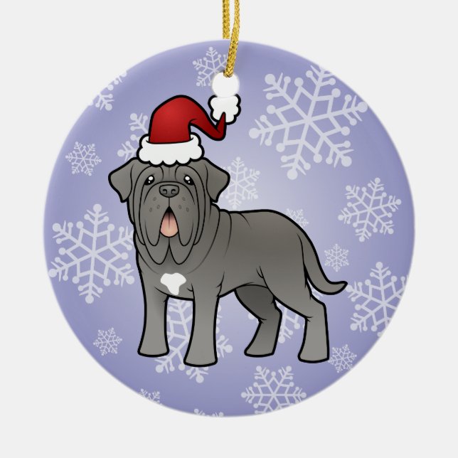 Ornement Rond En Céramique Noël Mastiff napolitain (Devant)