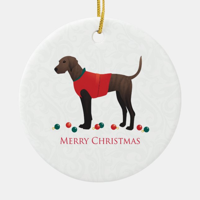 Ornement Rond En Céramique Noël Plott Hound (Devant)