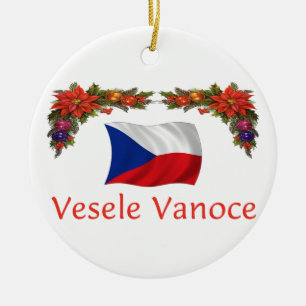 Ornement Rond En Céramique Noël tchèque