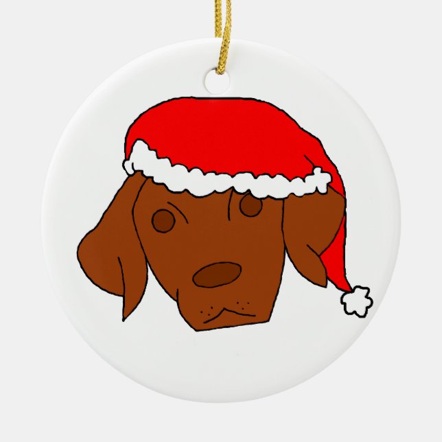 Ornement Rond En Céramique Noël Vizsla (Devant)