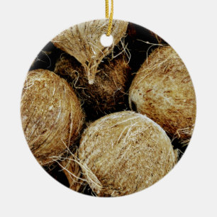 Ornement Rond En Céramique Noix de coco