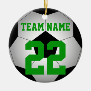 Ornement Rond En Céramique Nom d'équipe de ballon de football personnalisé