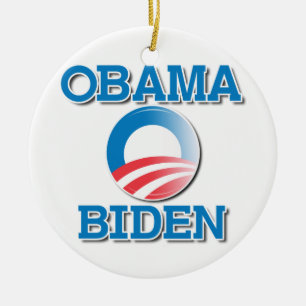 ORNEMENT ROND EN CÉRAMIQUE NOMS D'OBAMA BIDEN DEUX - .PNG