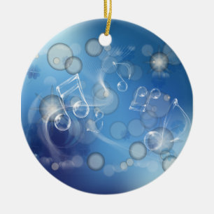 Ornement Rond En Céramique Notes musicales en verre d'Imaginaire