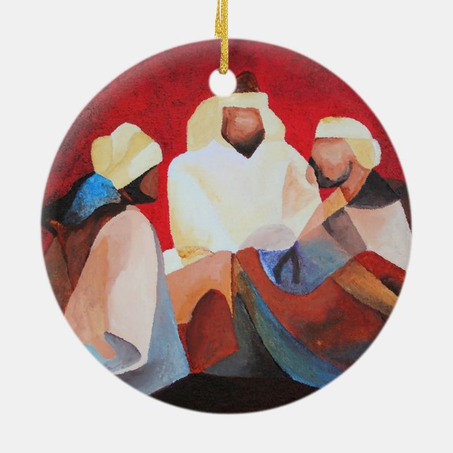 Ornement Rond En Céramique Nous Trois Rois Les Sages Hommes De Noël (Dos)