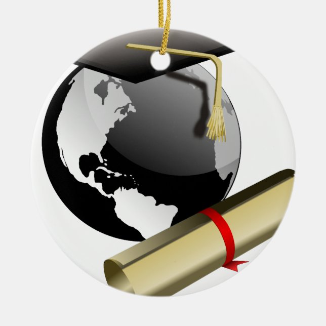 Ornement Rond En Céramique Obtention du diplôme (Devant)