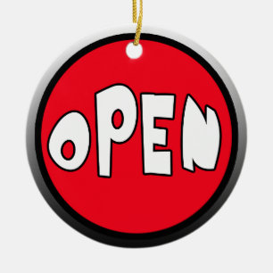 Ornement Rond En Céramique Occupé ou ouvrez l'affichette de porte réversibl