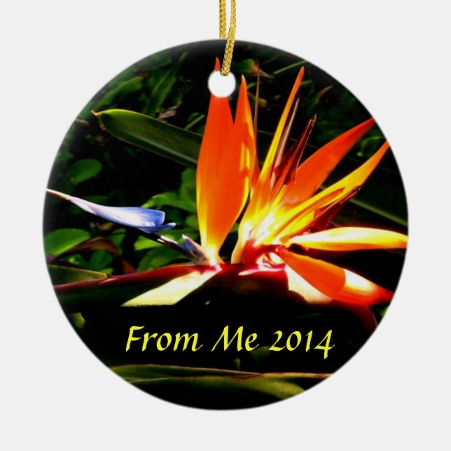 Ornement Rond En Céramique Oiseau du Paradis Noël Ornament II (Devant)