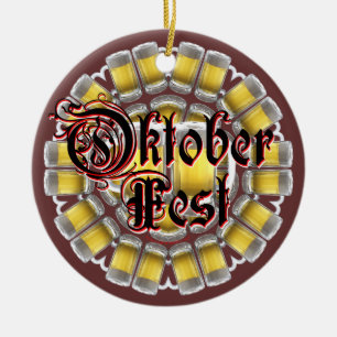 Ornement Rond En Céramique Oktoberfest