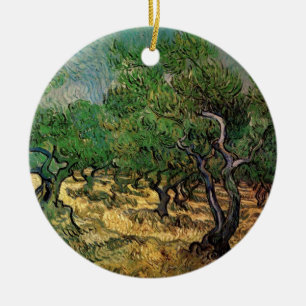Ornement Rond En Céramique Olive Grove par Vincent van Gogh