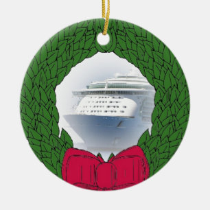 Ornement Rond En Céramique Ordre de Cruise Ship Dated
