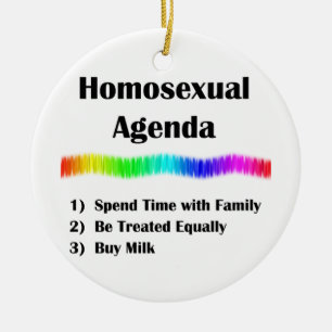 Ornement Rond En Céramique Ordre du jour homosexuel