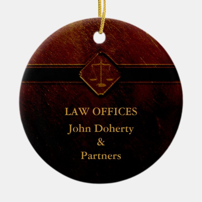 Ornement Rond En Céramique Organisation personnalisable| Scales de justice (Devant)