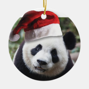 Ornement Rond En Céramique Ours de panda Noël