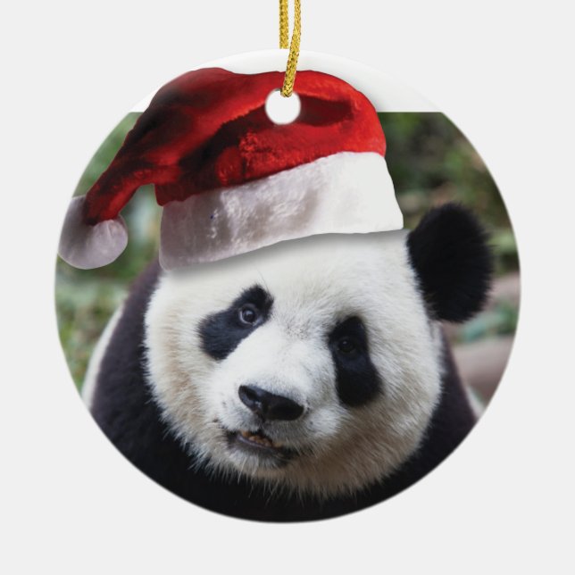 Ornement Rond En Céramique Ours de panda Noël (Devant)