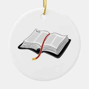 Ornement Rond En Céramique Ouvrez la bible