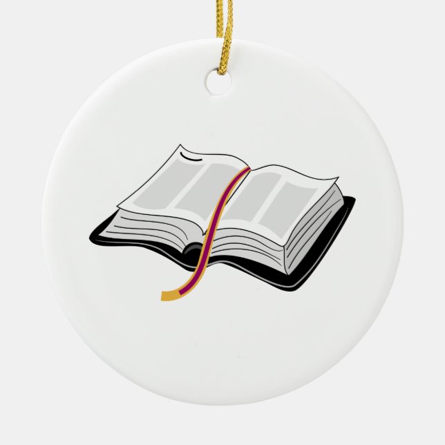Ornement Rond En Céramique Ouvrez la bible (Devant)