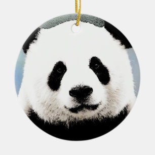 Ornement Rond En Céramique Panda