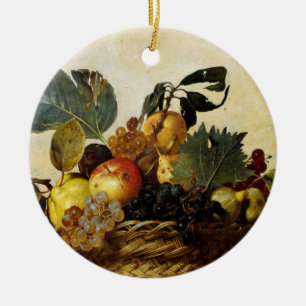 Ornement Rond En Céramique Panier avec le fruit, Caravaggio