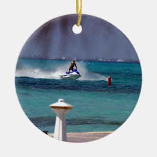 Ornement Rond En Céramique Paradis du Jet Ski