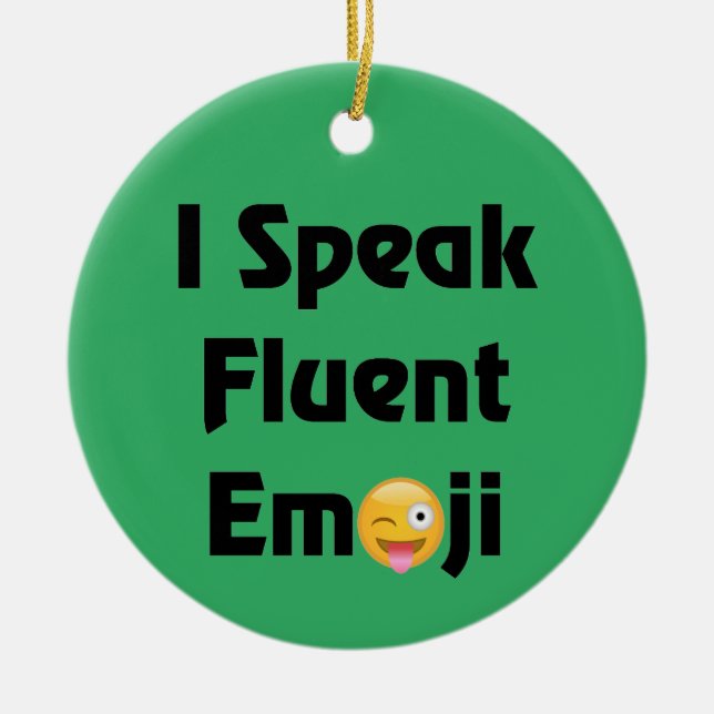 Ornement Rond En Céramique Parlez Emoji fluide (Devant)