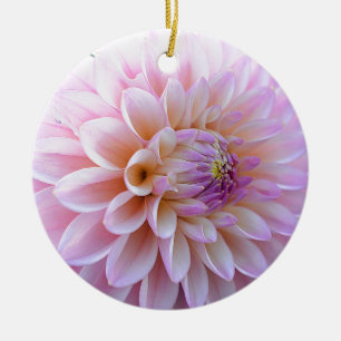 Ornement Rond En Céramique Pastel Hued Dahlia