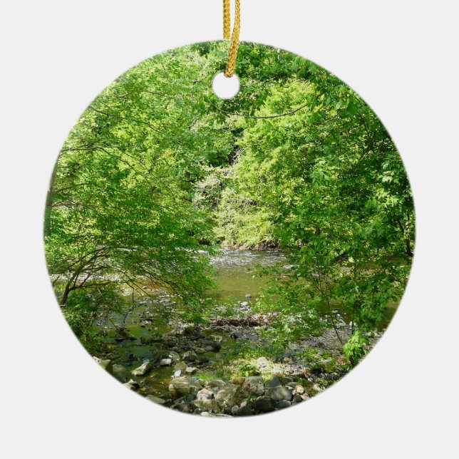 Ornement Rond En Céramique Patapsco River View Maryland Nature Photographie (Devant)