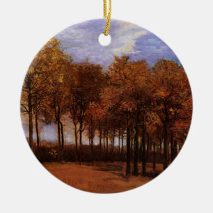 Ornement Rond En Céramique Paysage d'automne par Vincent van Gogh