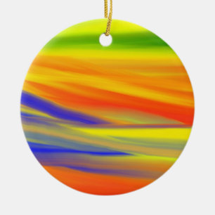 ORNEMENT ROND EN CÉRAMIQUE PEINTURE COLORÉE ARTISANAT