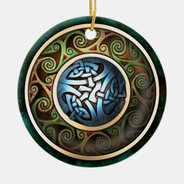 Ornement Rond En Céramique Pendentif/ornement celtiques de noeud (Devant)