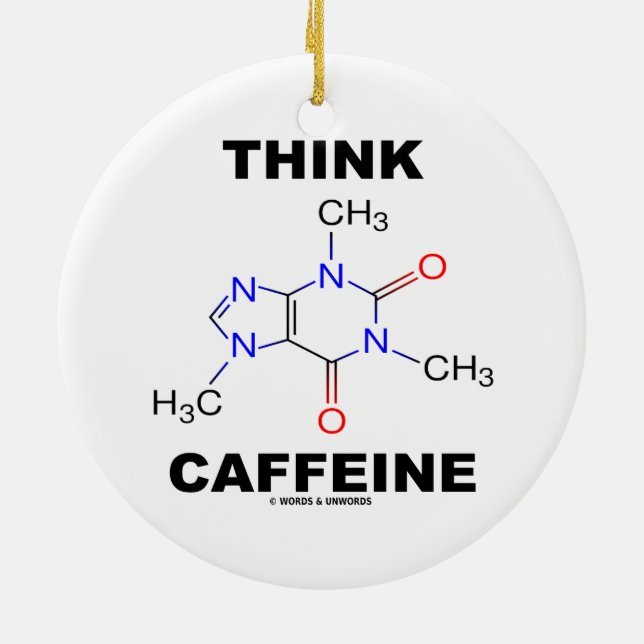 Ornement Rond En Céramique Pensez la caféine (la molécule chimique de (Dos)