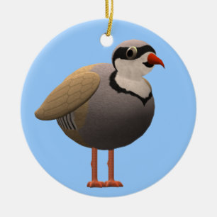 Ornement Rond En Céramique Perdrix de Chukar
