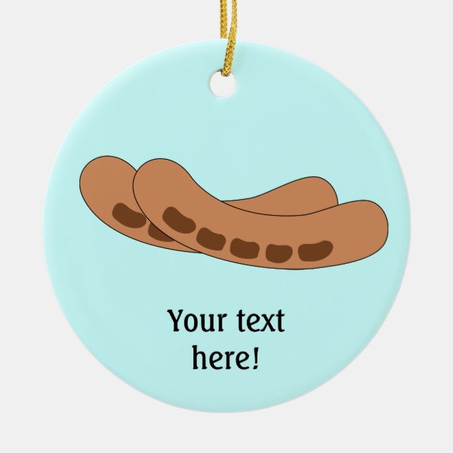Ornement Rond En Céramique Personnaliser de ce graphique Saucisses (Devant)