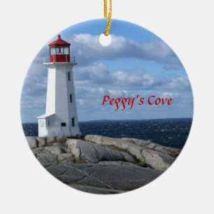 Ornement Rond En Céramique Phare à la crique de Peggy, la Nouvelle-Écosse
