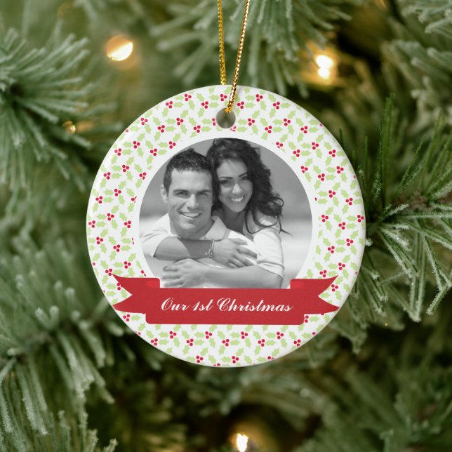 Ornement Rond En Céramique Photo Sweet Mistletoe (Arbre)