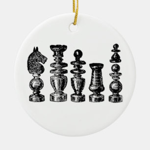 Ornement Rond En Céramique Pièces de jeu d'échecs Art vintage