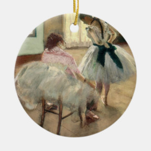Ornement Rond En Céramique Pierre un Renoir   la leçon de danse