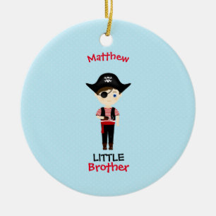 Ornement Rond En Céramique Pirate Boy Little Brother