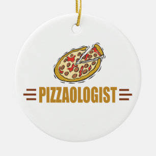 Ornement Rond En Céramique Pizza drôle