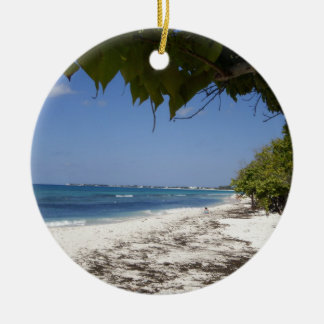 Ornement Rond En Céramique Plage de Grand Cayman