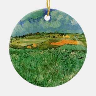 Ornement Rond En Céramique Plaine près d'Auvers par Vincent van Gogh