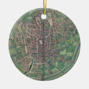 Ornement Rond En Céramique Plan de ville de Bruxelles, de 'Terra de Civitates