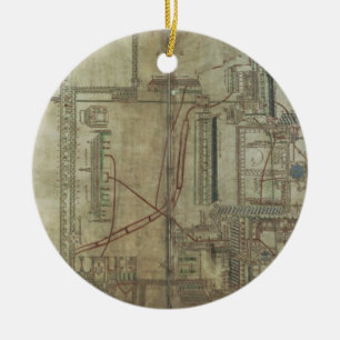 Ornement Rond En Céramique Plan f.285 de Mme R 171 de cathédrale et de Th de